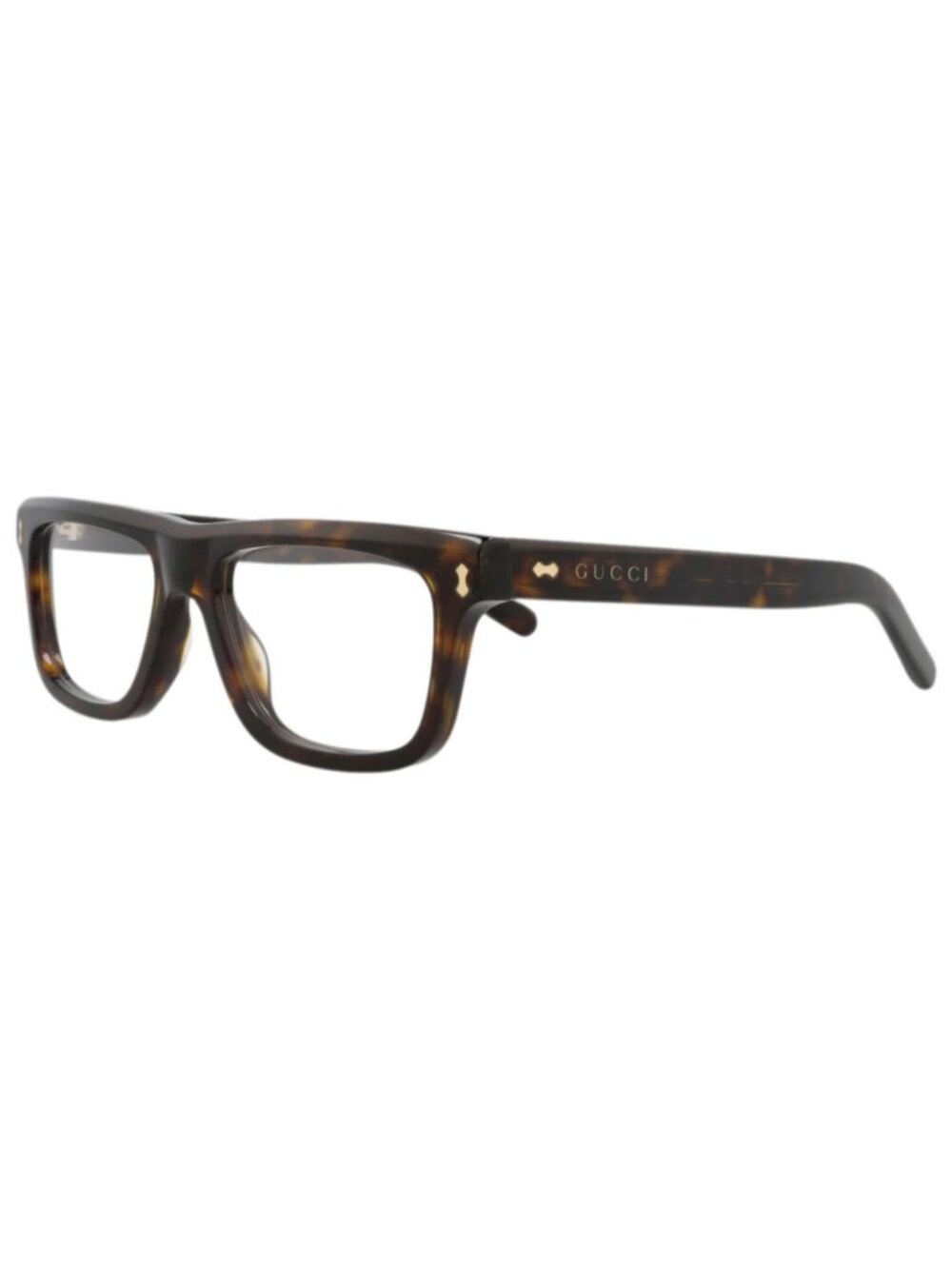 New Gucci Women's Eyeglasses Mens Square Rectangle Havana Havana Transparent